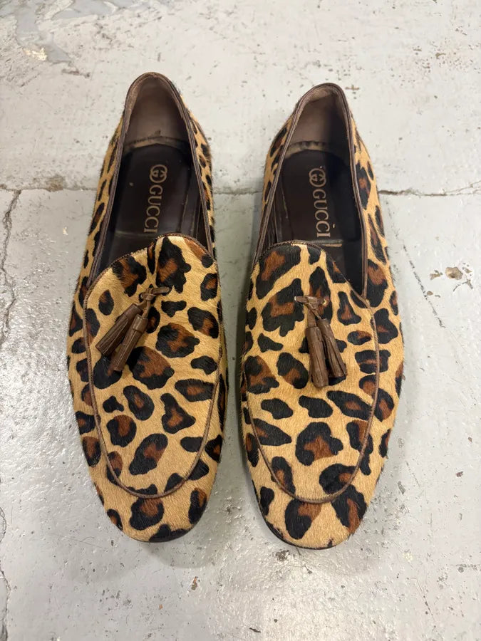 Gucci Leopard Pony Hair Loafers JrftAko 1