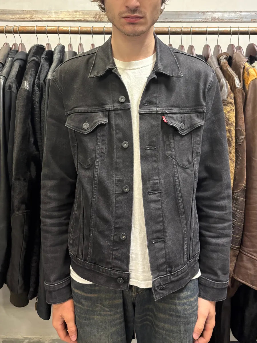 Levi’s Dark Grey Brut Buttoned Denim Jacket hFMmnVP 1