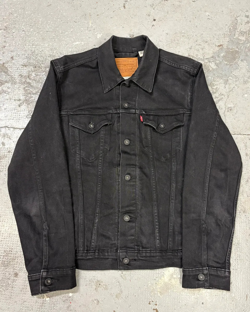 Levi’s Dark Grey Brut Buttoned Denim Jacket hFMmnVP 0