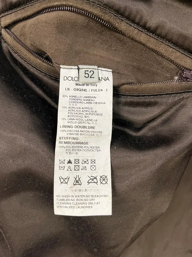 Dolce & Gabbana Brown Suede Simple Jacket fRKhQyw 7