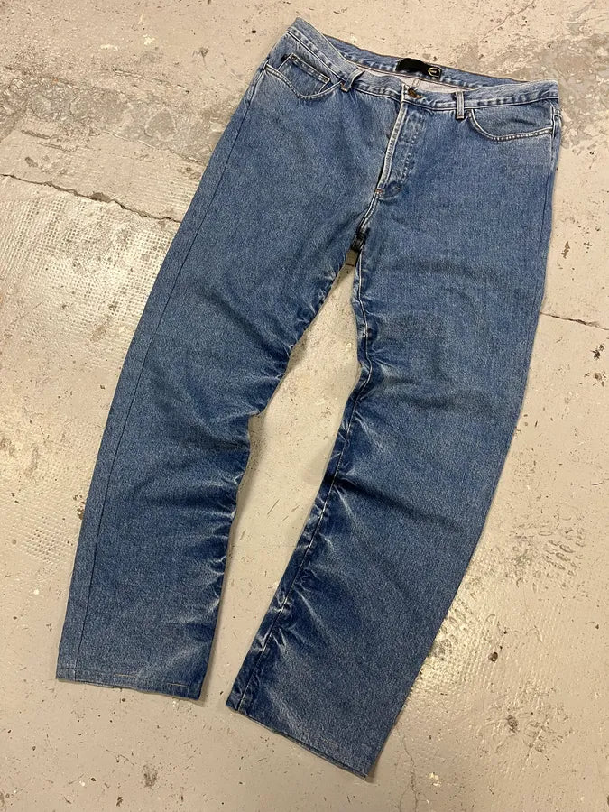 2000s Cavalli Blue Denim Faded Jeans uZXJSVs 4