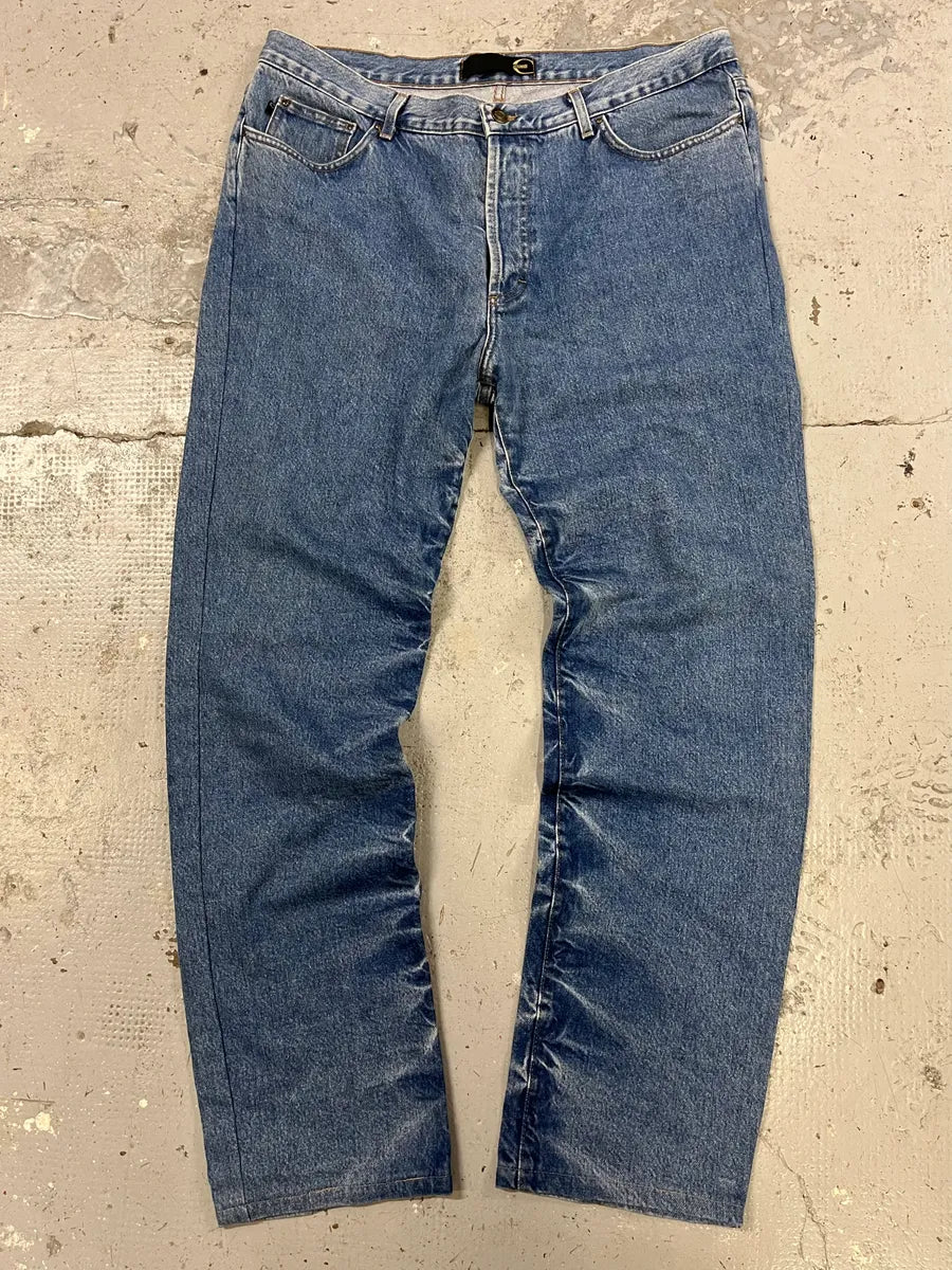 2000s Cavalli Blue Denim Faded Jeans uZXJSVs 0