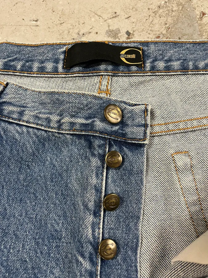 2000s Cavalli Blue Denim Faded Jeans uZXJSVs 8