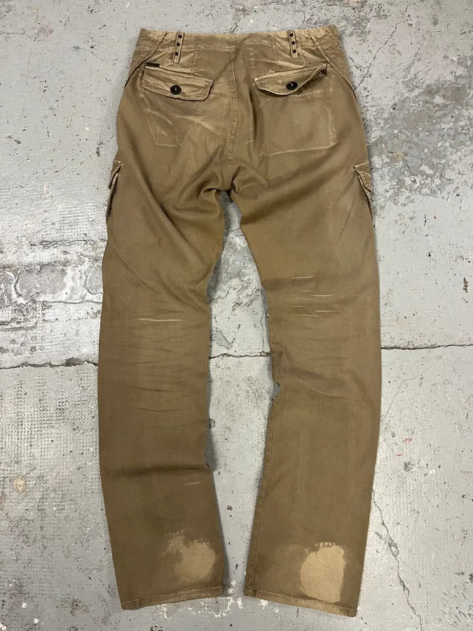 AW2005 Cavalli Cargo Strapped Beige Pants vVAdPKX 6