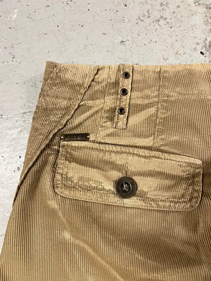 AW2005 Cavalli Cargo Strapped Beige Pants vVAdPKX 7