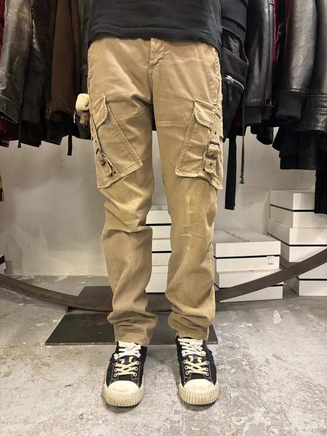 AW2005 Cavalli Cargo Strapped Beige Pants vVAdPKX 1