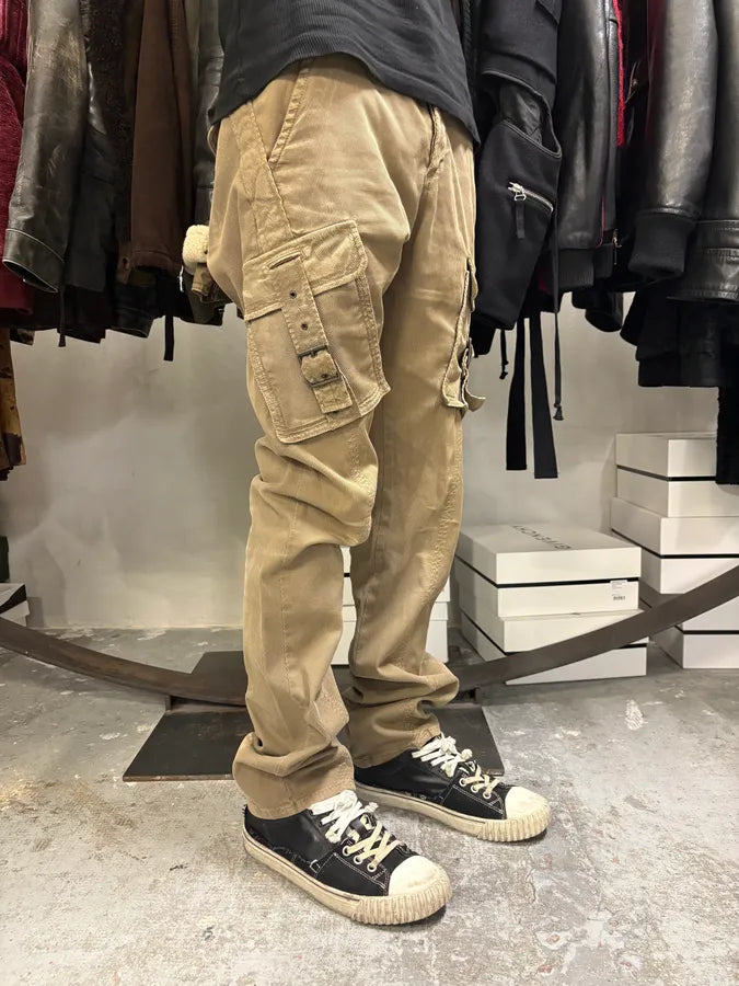 AW2005 Cavalli Cargo Strapped Beige Pants vVAdPKX 2