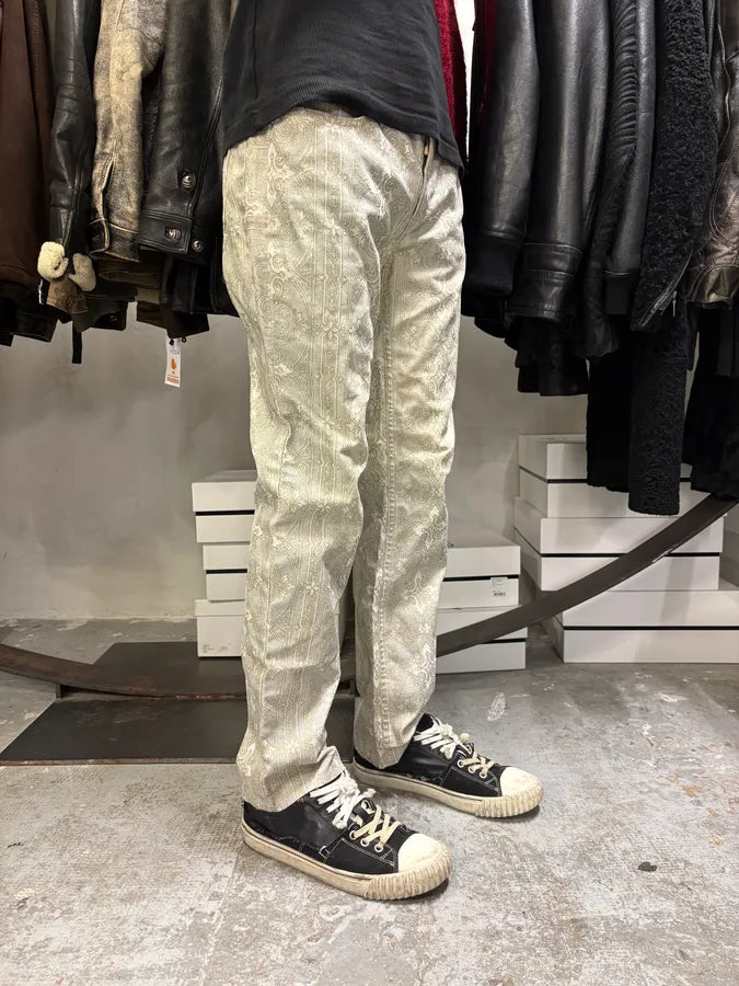 1990s Cavalli Arabic Mozaic Legend Grey Pants JLzsgeL 2