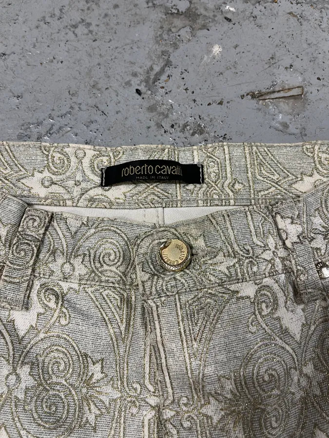 1990s Cavalli Arabic Mozaic Legend Grey Pants JLzsgeL 7