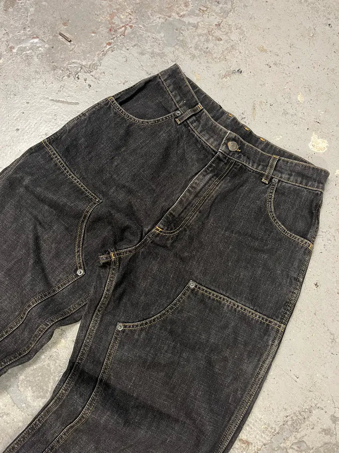 2000s Moschino Large Double Knee Carpenter Navy Denim Jeans GpWvHNS 7