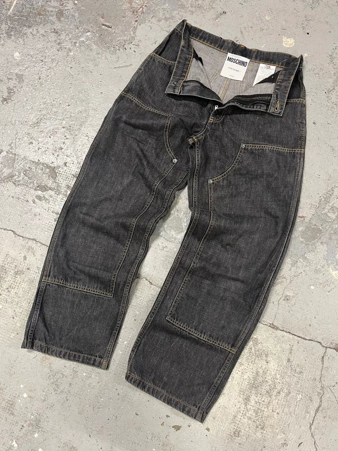 2000s Moschino Large Double Knee Carpenter Navy Denim Jeans GpWvHNS 5