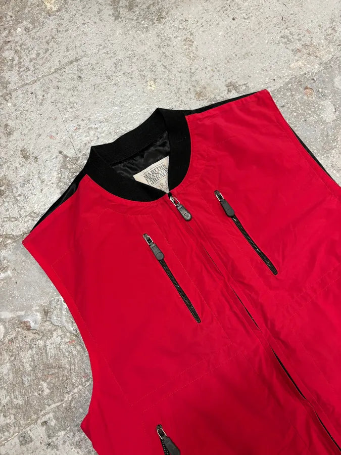 2000s Marithé + François Girbaud Red Tactical Vest CcJVwxr 6