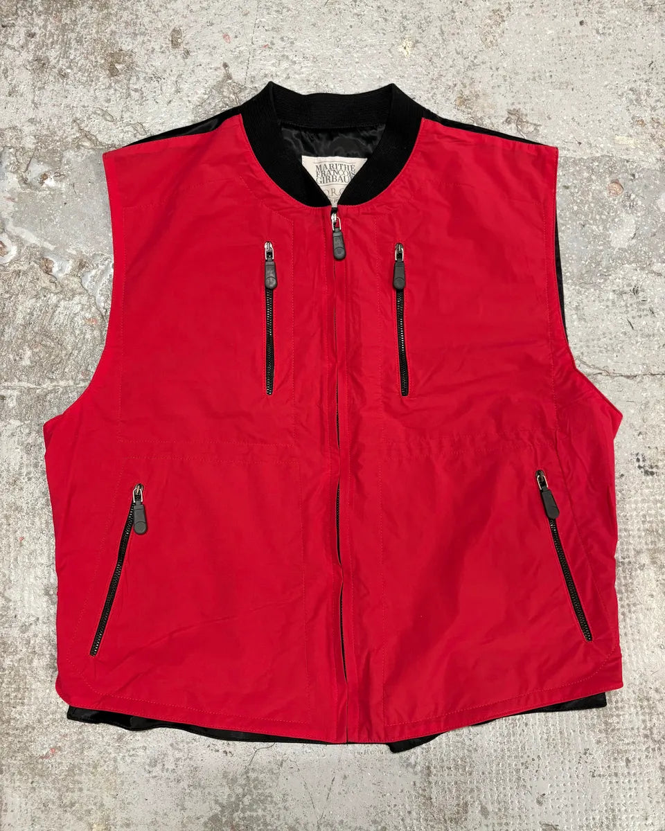 2000s Marithé + François Girbaud Red Tactical Vest CcJVwxr 0