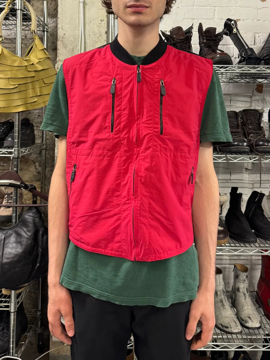 2000s Marithé + François Girbaud Red Tactical Vest CcJVwxr 1