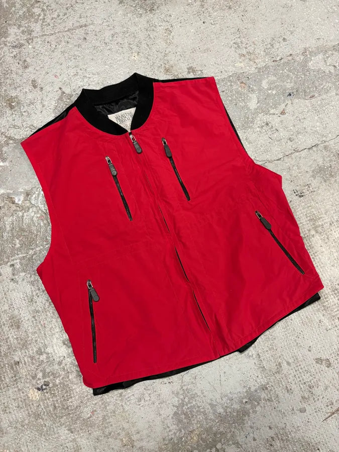 2000s Marithé + François Girbaud Red Tactical Vest CcJVwxr 3