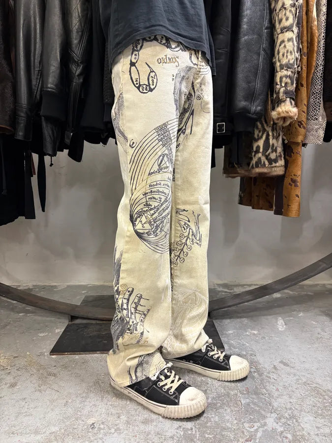 AW2003 Cavalli Astrology Beige Deus Pants (S) AxeySIV 1