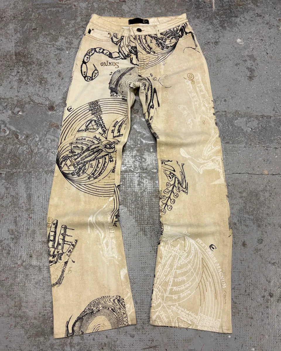 AW2003 Cavalli Astrology Beige Deus Pants (S) AxeySIV 0