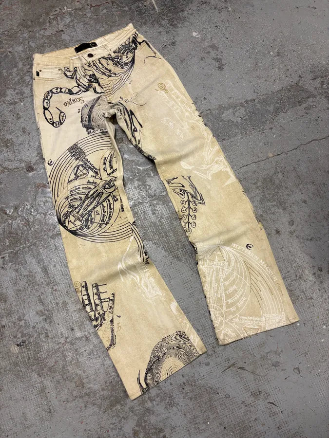 AW2003 Cavalli Astrology Beige Deus Pants (S) AxeySIV 2