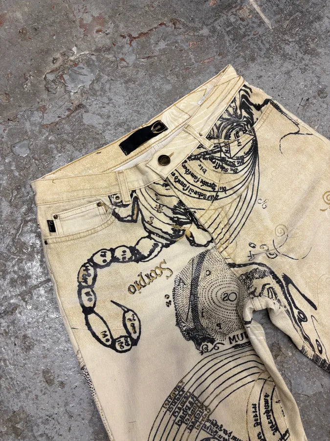 AW2003 Cavalli Astrology Beige Deus Pants (S) AxeySIV 3