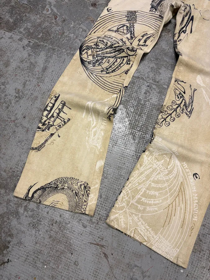 AW2003 Cavalli Astrology Beige Deus Pants (S) AxeySIV 5