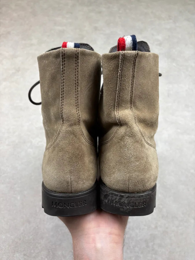 Moncler Beige Suede Leather Combat Boots PgebepB 6