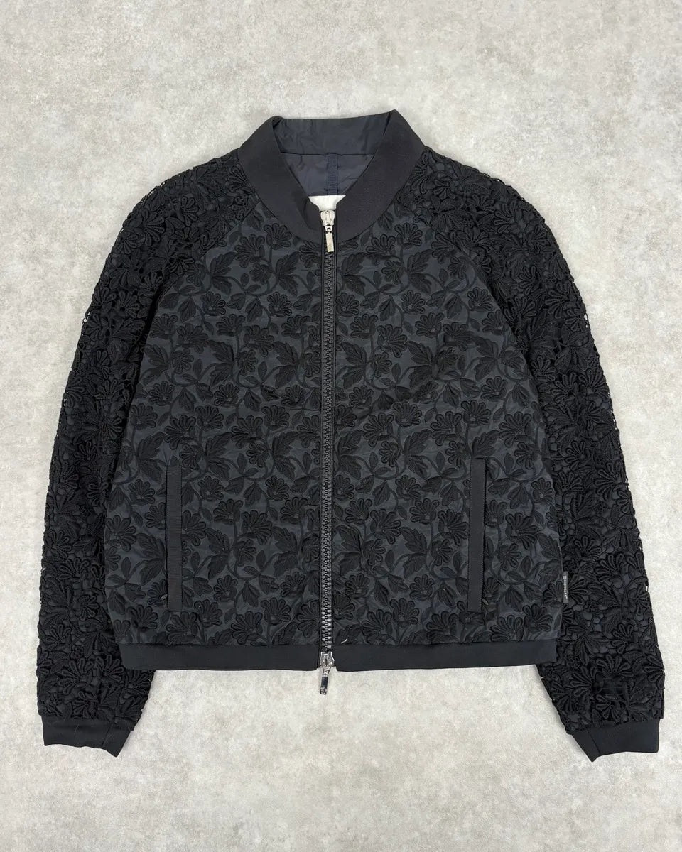Moncler Black Flowers Embroidered Light Jacket ADgIwrL 0