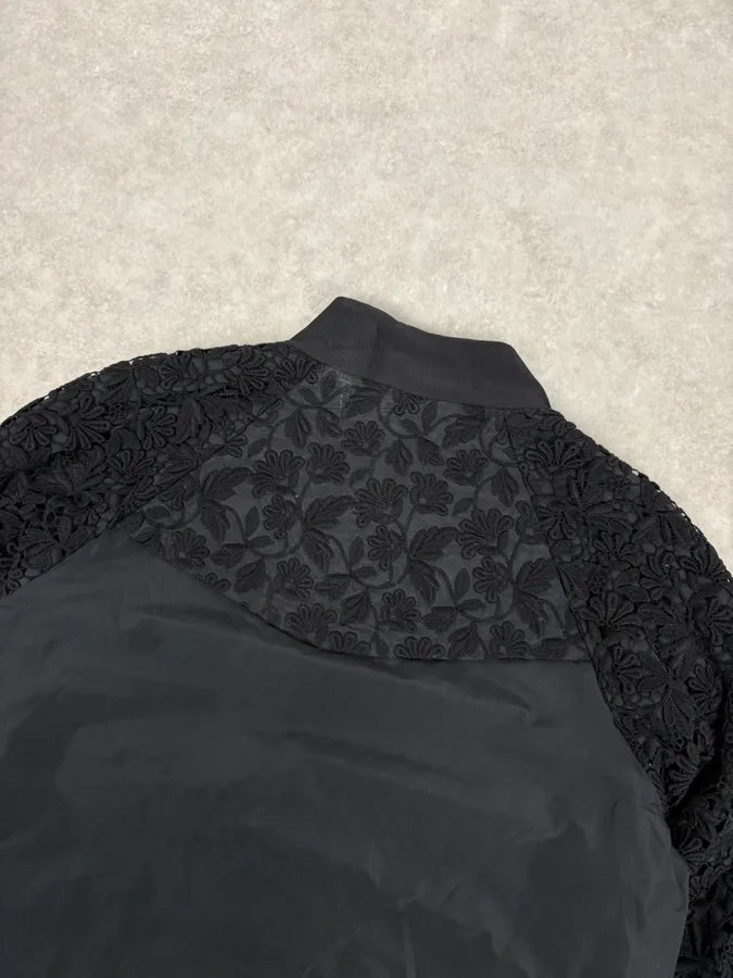 Moncler Black Flowers Embroidered Light Jacket ADgIwrL 6