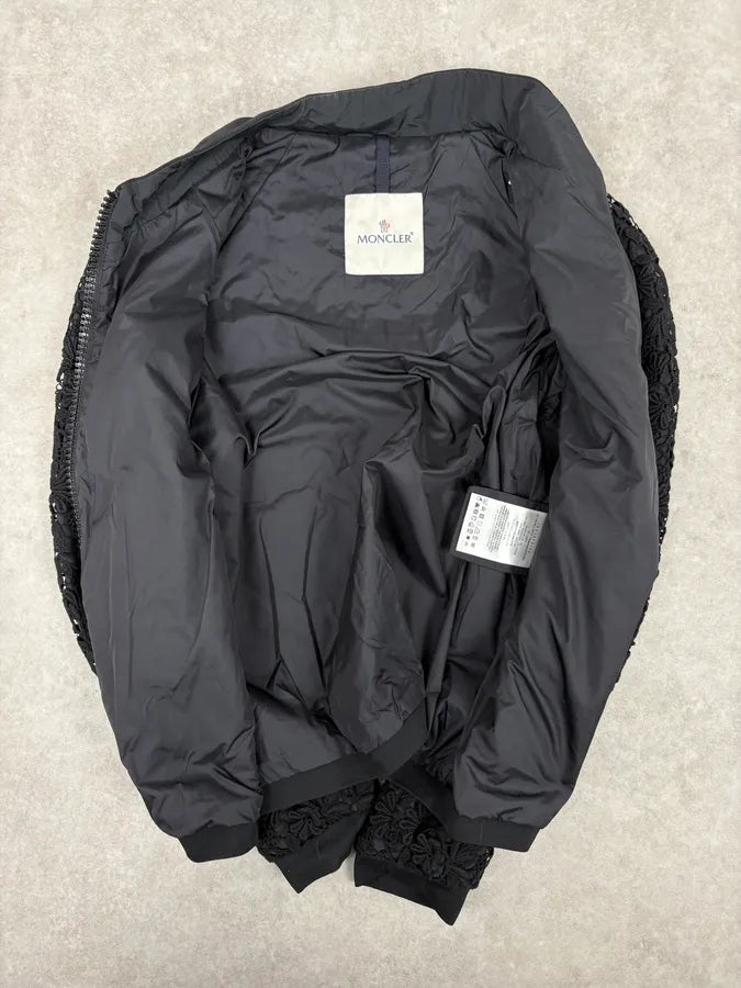 Moncler Black Flowers Embroidered Light Jacket ADgIwrL 9