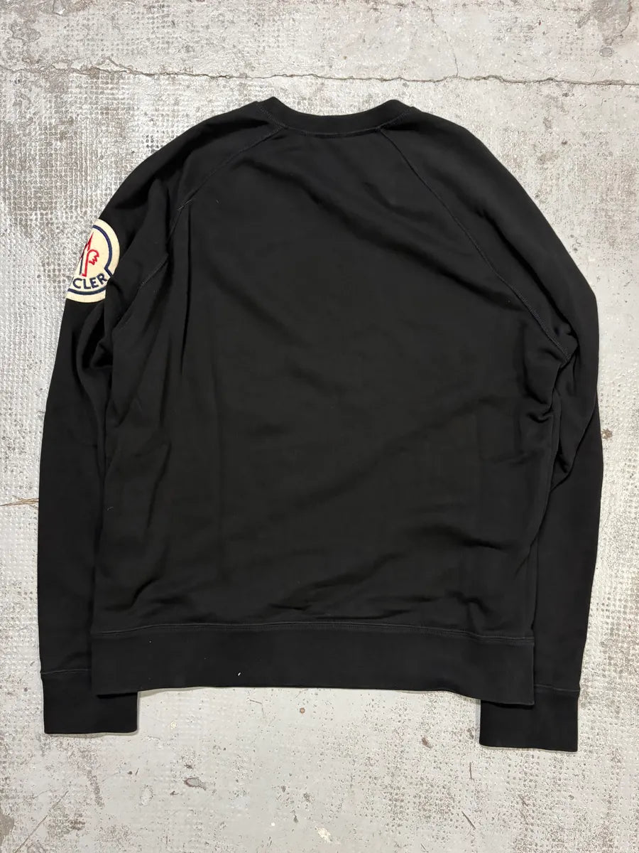 Moncler Black Logo Crewneck Sweater iWgHWTw 5
