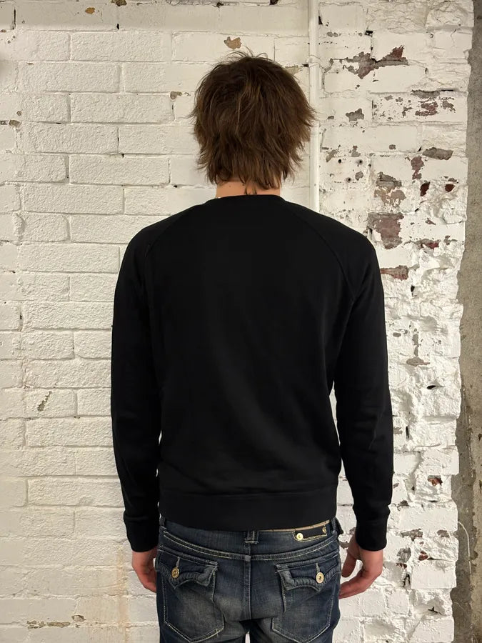 Moncler Black Logo Crewneck Sweater iWgHWTw 3