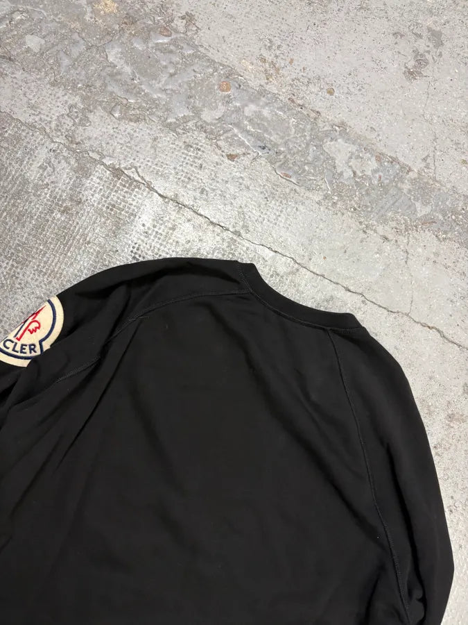Moncler Black Logo Crewneck Sweater iWgHWTw 6
