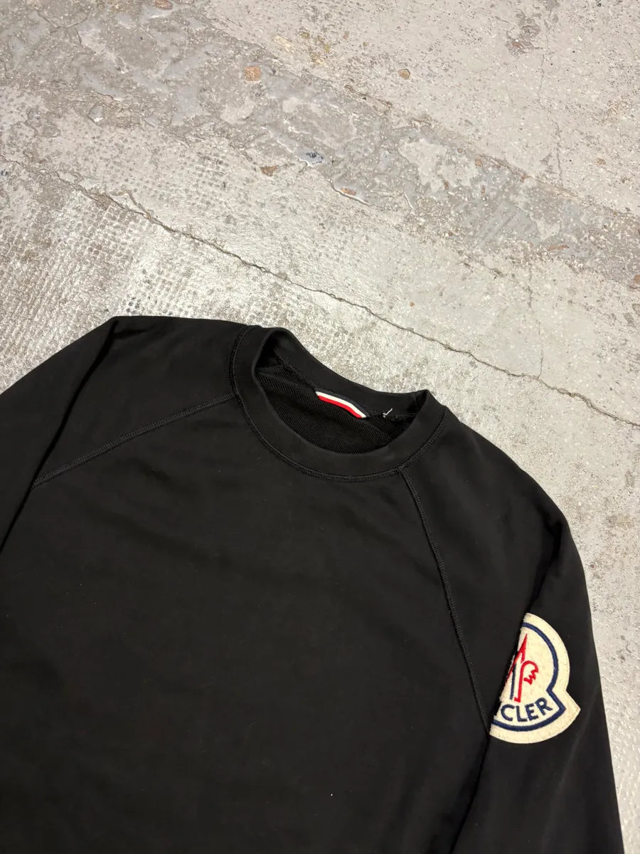 Moncler Black Logo Crewneck Sweater iWgHWTw 4