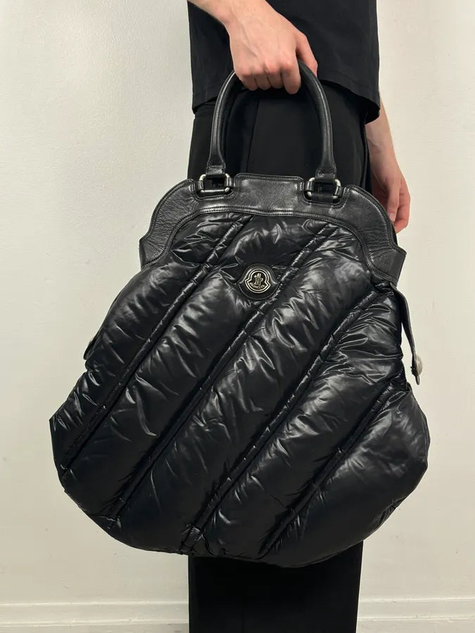 Moncler Black Nylon Quilted Handle Bag MBoJzsc 0