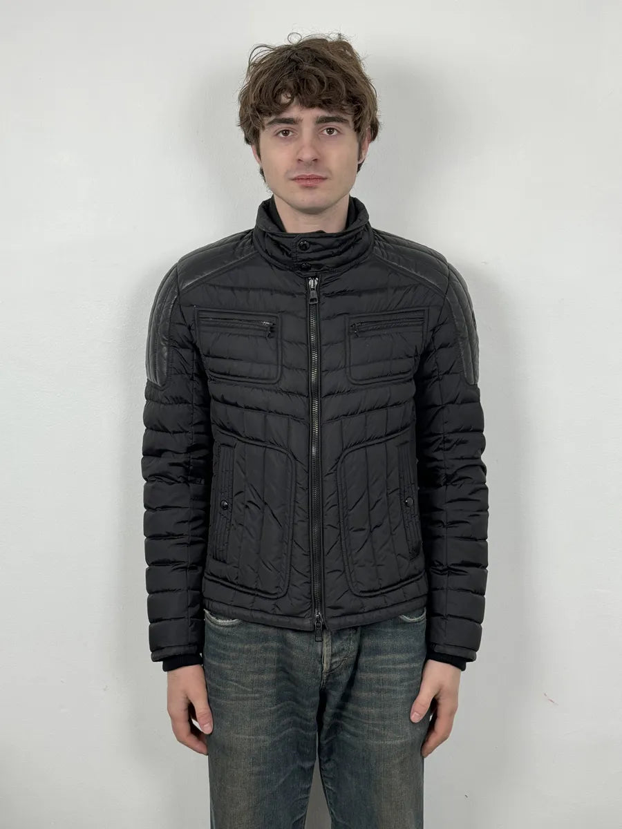 Moncler Black Quilted Leather Padded Puffer Jacket FpXOqXO 1