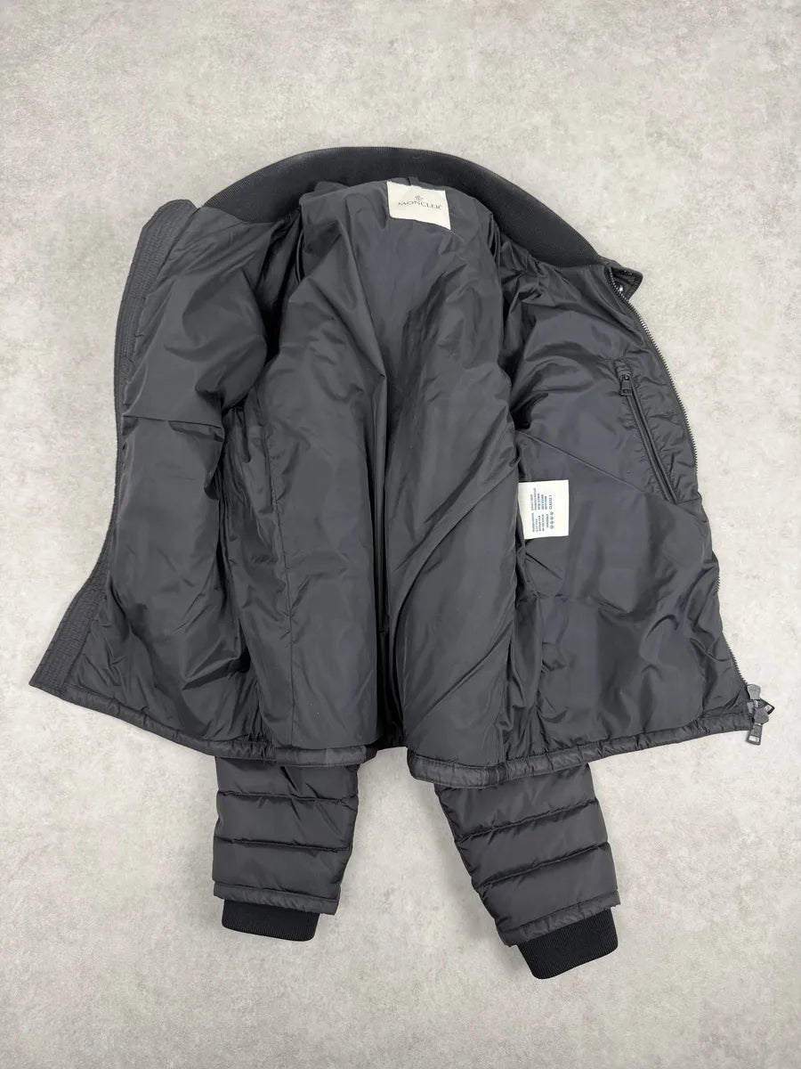 Moncler Black Quilted Leather Padded Puffer Jacket FpXOqXO 6