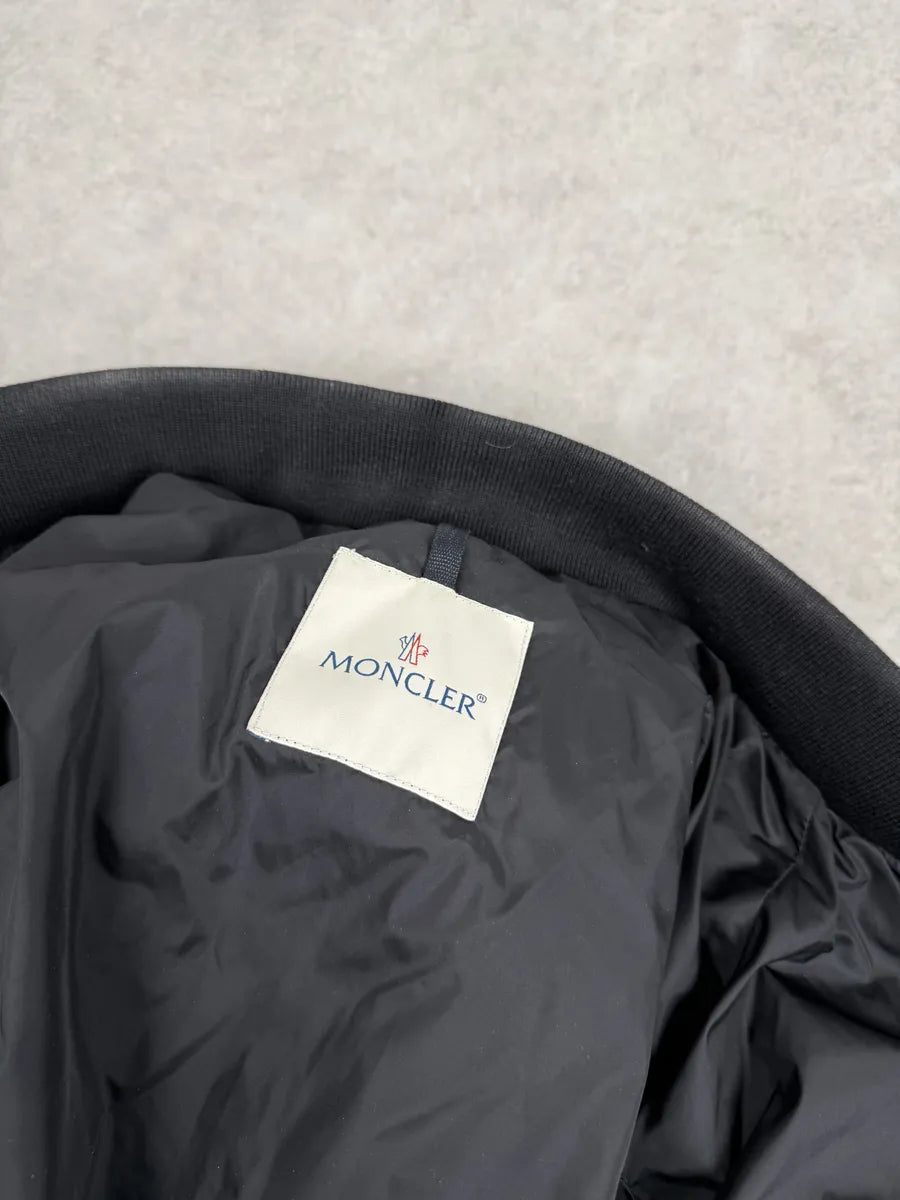 Moncler Black Quilted Leather Padded Puffer Jacket FpXOqXO 7