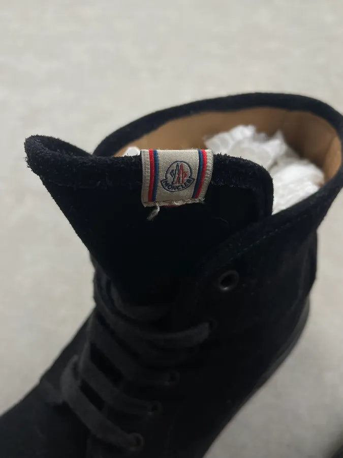 Moncler Black Suede Lace Up Combat Boots  tIkxSrj 5