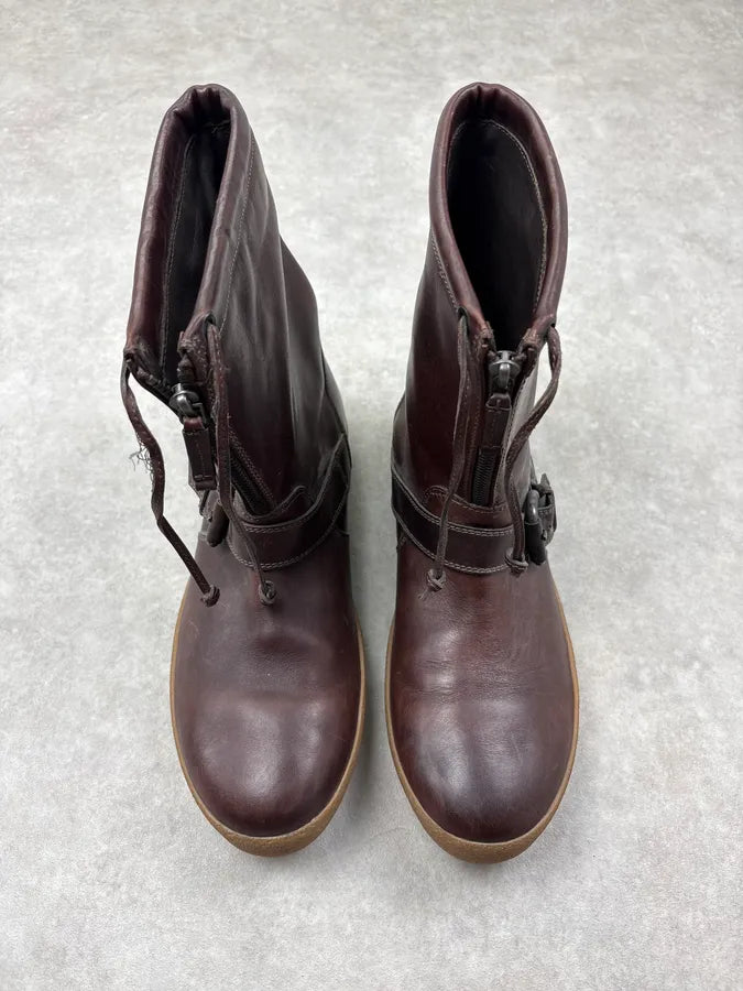 Moncler Brown Leather Lace-Up Boots MUkvcpz 1