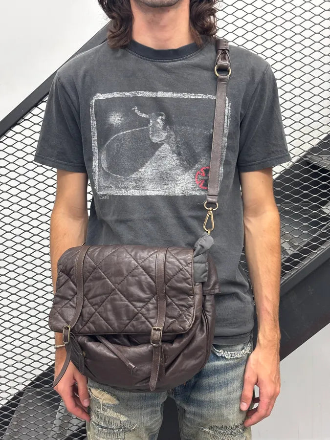 Moncler Brown Nappa Quilted Leather Shoulder Bag dHYURLP 2