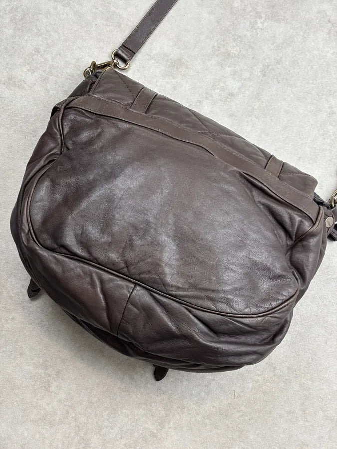 Moncler Brown Nappa Quilted Leather Shoulder Bag dHYURLP 16