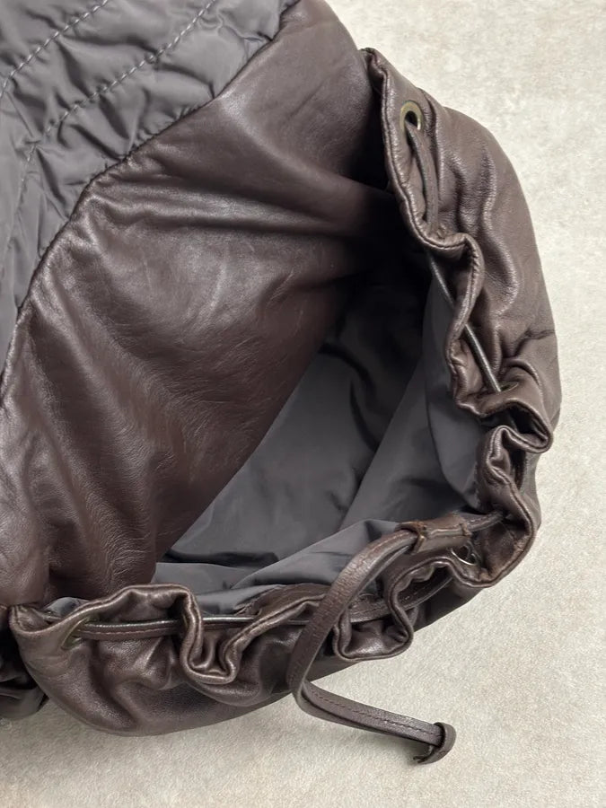 Moncler Brown Nappa Quilted Leather Shoulder Bag dHYURLP 22