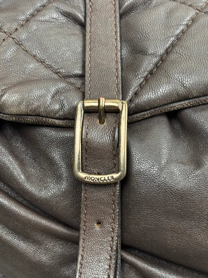 Moncler Brown Nappa Quilted Leather Shoulder Bag dHYURLP 8