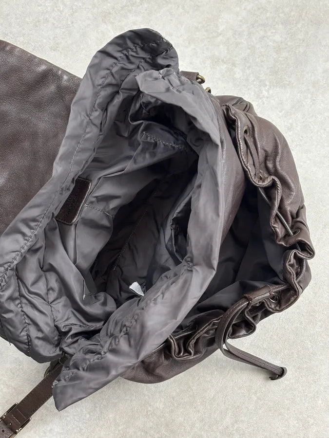 Moncler Brown Nappa Quilted Leather Shoulder Bag dHYURLP 19