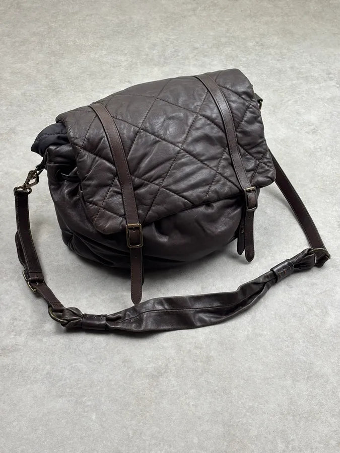 Moncler Brown Nappa Quilted Leather Shoulder Bag dHYURLP 1
