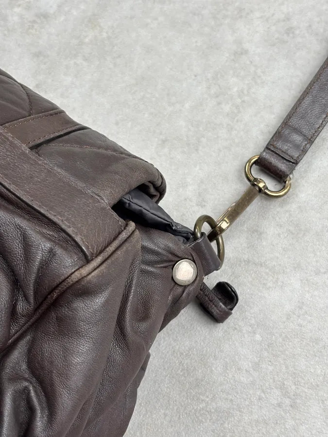 Moncler Brown Nappa Quilted Leather Shoulder Bag dHYURLP 17