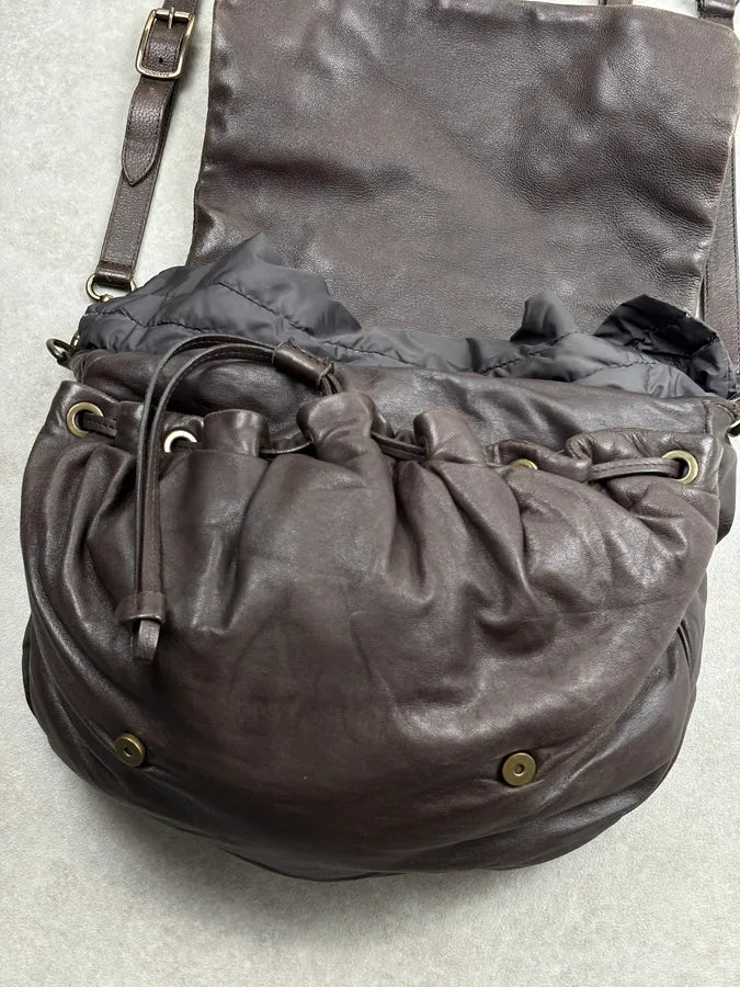 Moncler Brown Nappa Quilted Leather Shoulder Bag dHYURLP 14