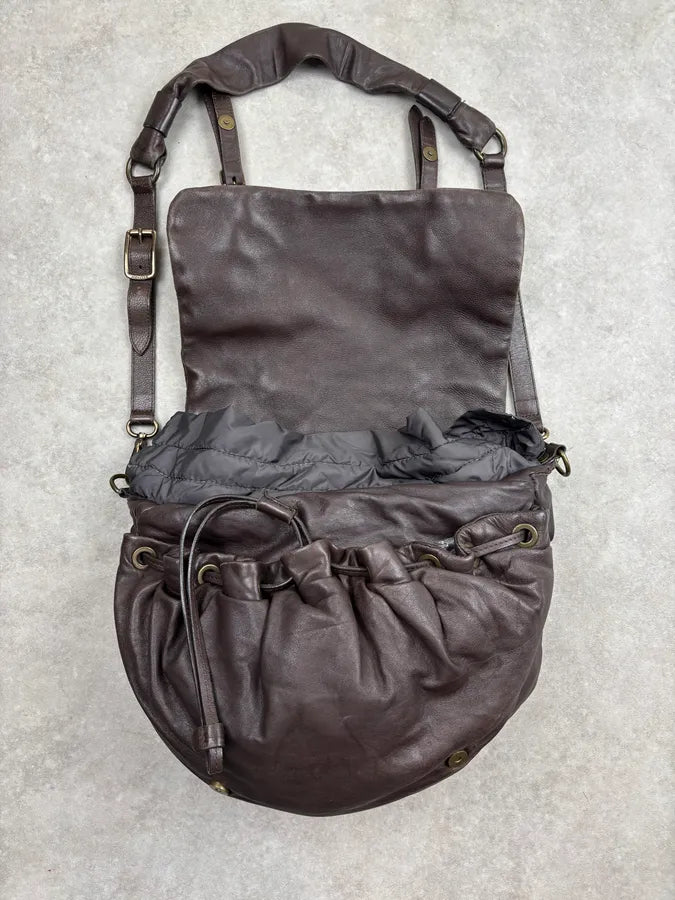 Moncler Brown Nappa Quilted Leather Shoulder Bag dHYURLP 12