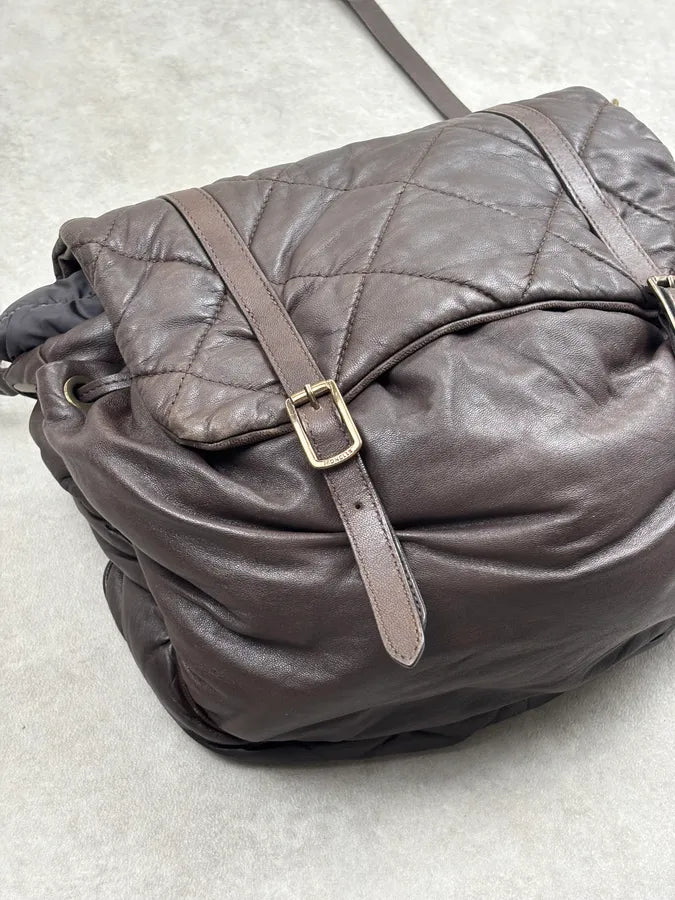 Moncler Brown Nappa Quilted Leather Shoulder Bag dHYURLP 9