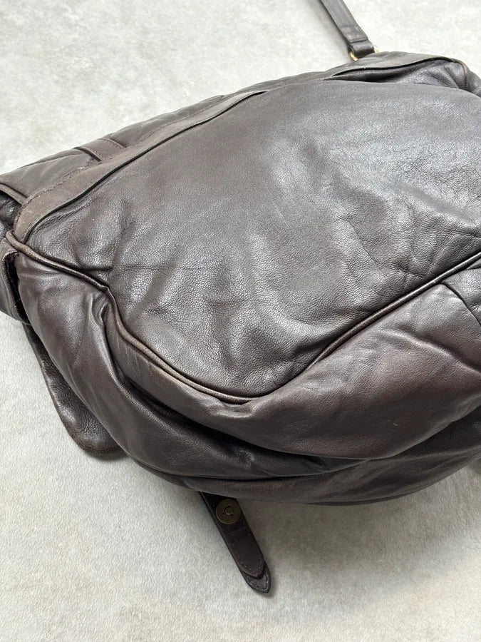 Moncler Brown Nappa Quilted Leather Shoulder Bag dHYURLP 18