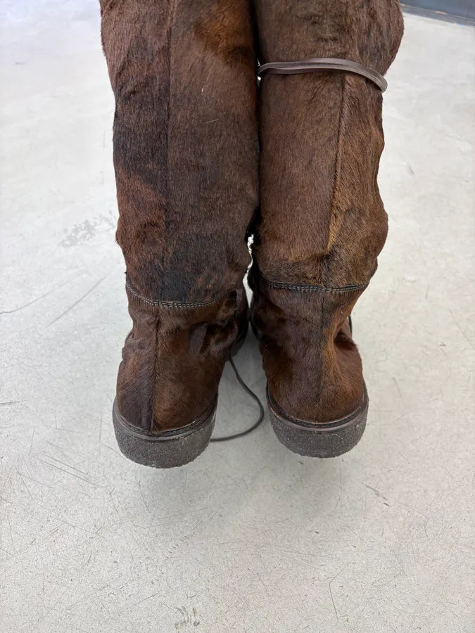 Moncler Brown Fur High Boots  FhiZUsj 3
